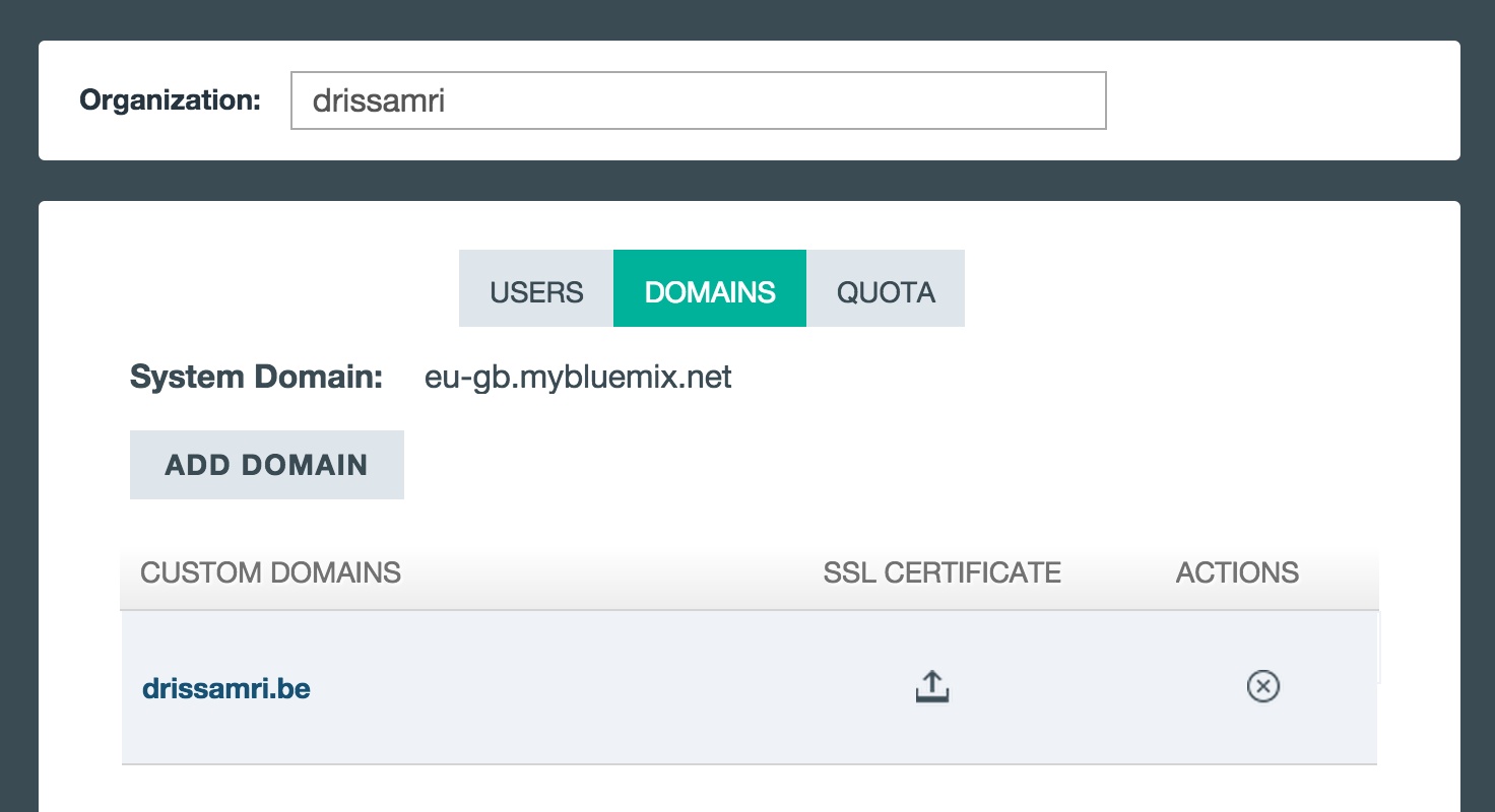 Bluemix domains