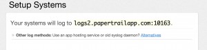 Your Papertrail endpoint URL